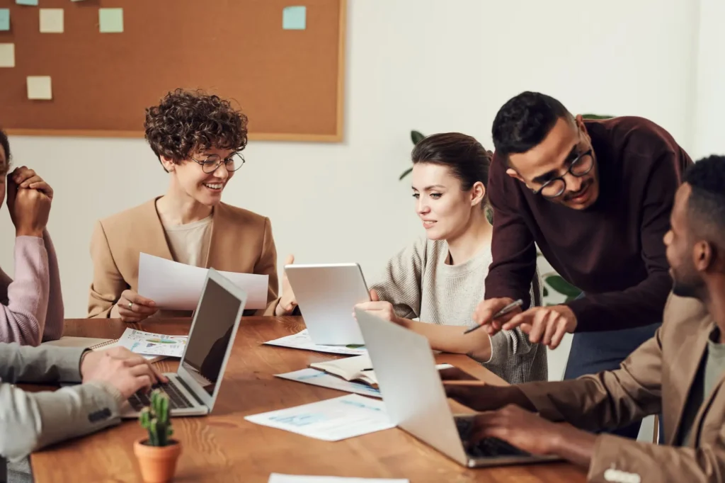Leadership team meeting around a conference table